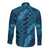 Naval Night Aloha Hawaii Long Sleeve Button Shirt Hawaiian Kakau Ohia Lehua Lei - Polynesian Pride