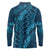 Naval Night Aloha Hawaii Long Sleeve Polo Shirt Hawaiian Kakau Ohia Lehua Lei - Polynesian Pride