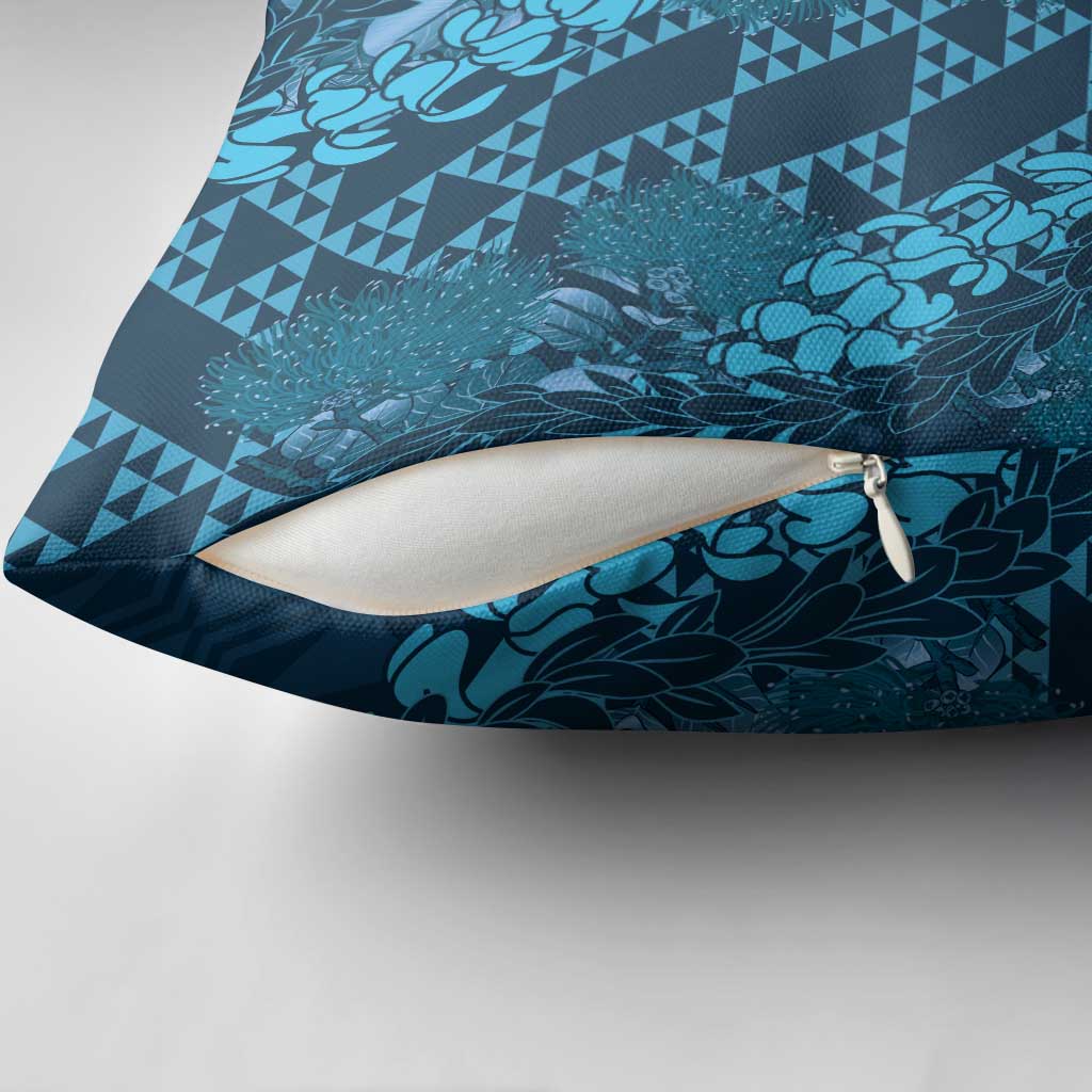 Naval Night Aloha Hawaii Pillow Cover Hawaiian Kakau Ohia Lehua Lei - Polynesian Pride