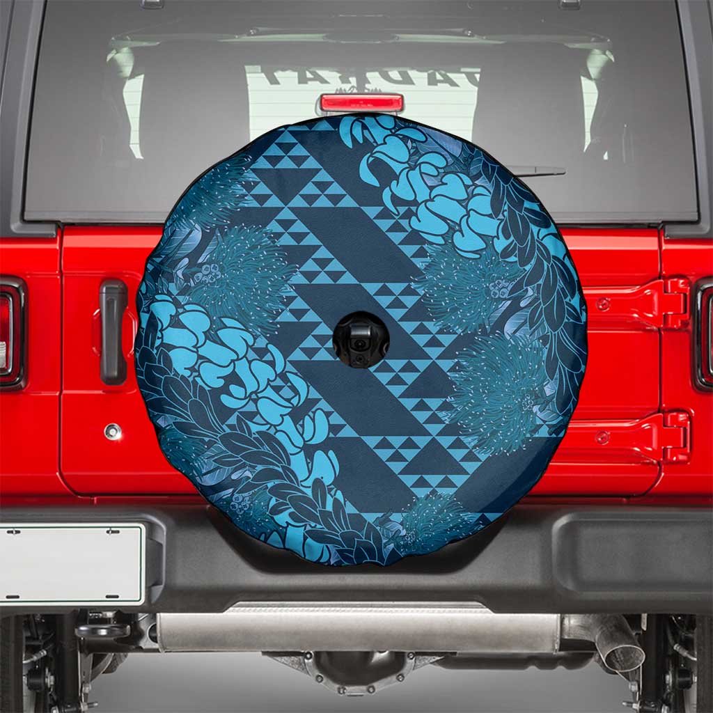 Naval Night Aloha Hawaii Spare Tire Cover Hawaiian Kakau Ohia Lehua Lei - Polynesian Pride