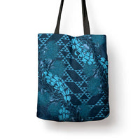 Naval Night Aloha Hawaii Tote Bag Hawaiian Kakau Ohia Lehua Lei - Polynesian Pride