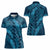 Naval Night Aloha Hawaii Women Polo Shirt Hawaiian Kakau Ohia Lehua Lei - Polynesian Pride