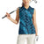 Naval Night Aloha Hawaii Women Sleeveless Polo Shirt Hawaiian Kakau Ohia Lehua Lei - Polynesian Pride