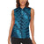 Naval Night Aloha Hawaii Women Sleeveless Polo Shirt Hawaiian Kakau Ohia Lehua Lei - Polynesian Pride