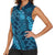 Naval Night Aloha Hawaii Women Sleeveless Polo Shirt Hawaiian Kakau Ohia Lehua Lei - Polynesian Pride