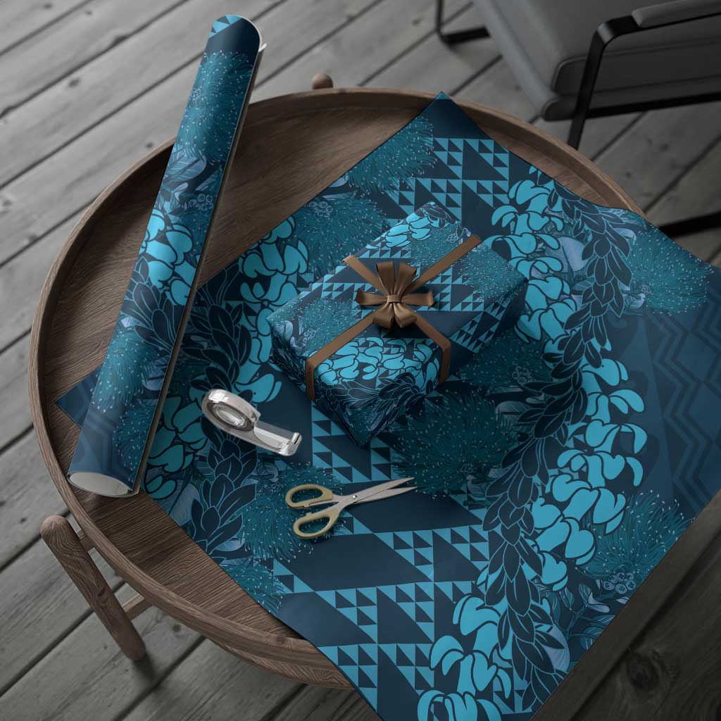 Naval Night Aloha Hawaii Wrapping Paper Hawaiian Kakau Ohia Lehua Lei - Polynesian Pride