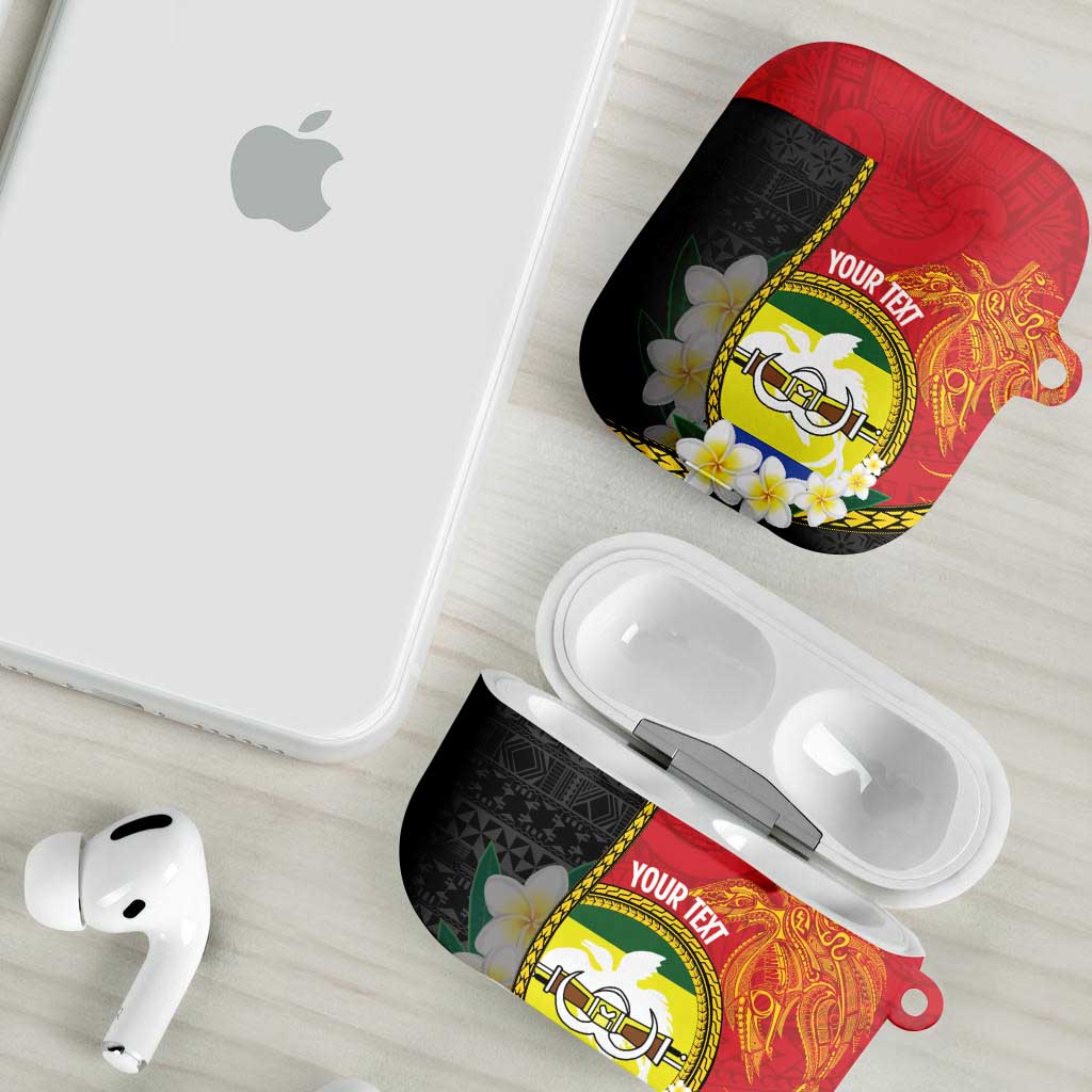 Personalised PNG Morobe Provins AirPods Case Papua New Guinea Plumeria Melanesian Pattern - Polynesian Pride