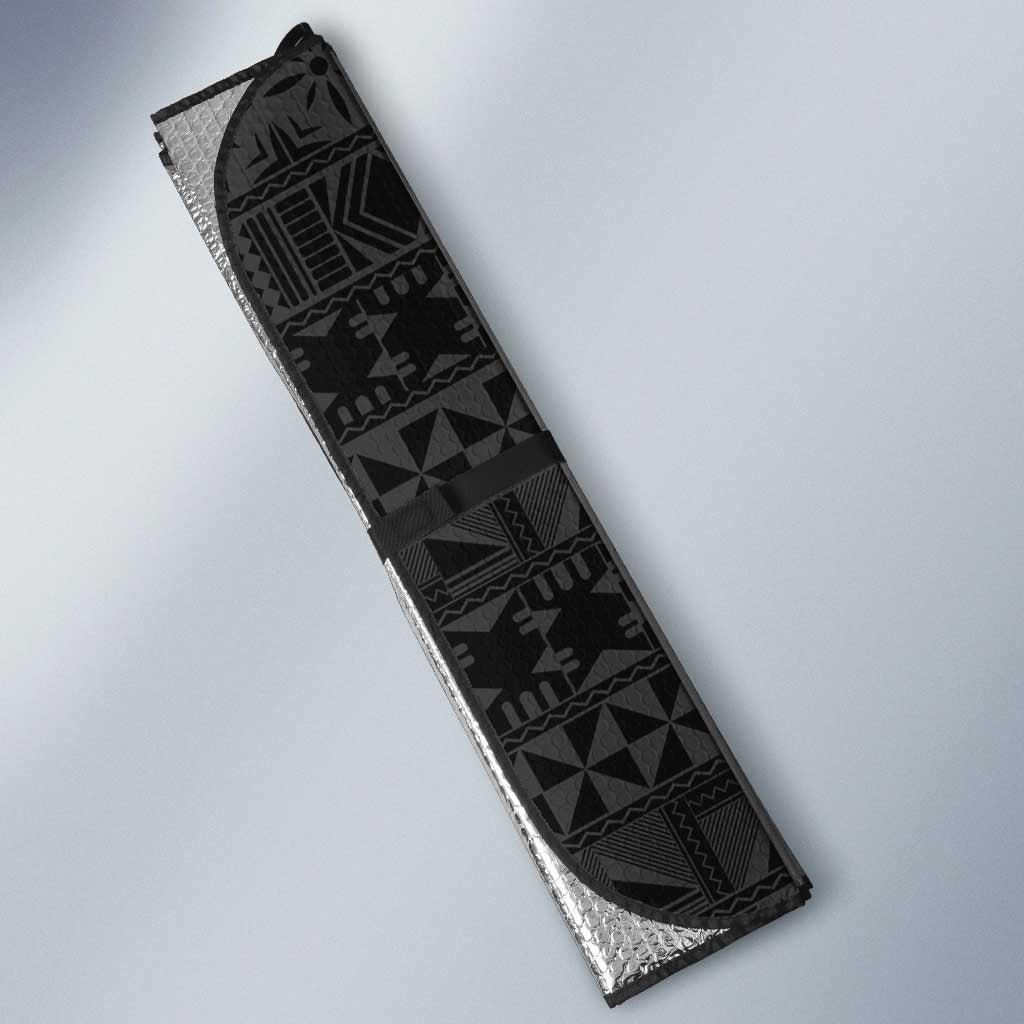 Personalised PNG Morobe Provins Auto Sun Shade Papua New Guinea Plumeria Melanesian Pattern - Polynesian Pride