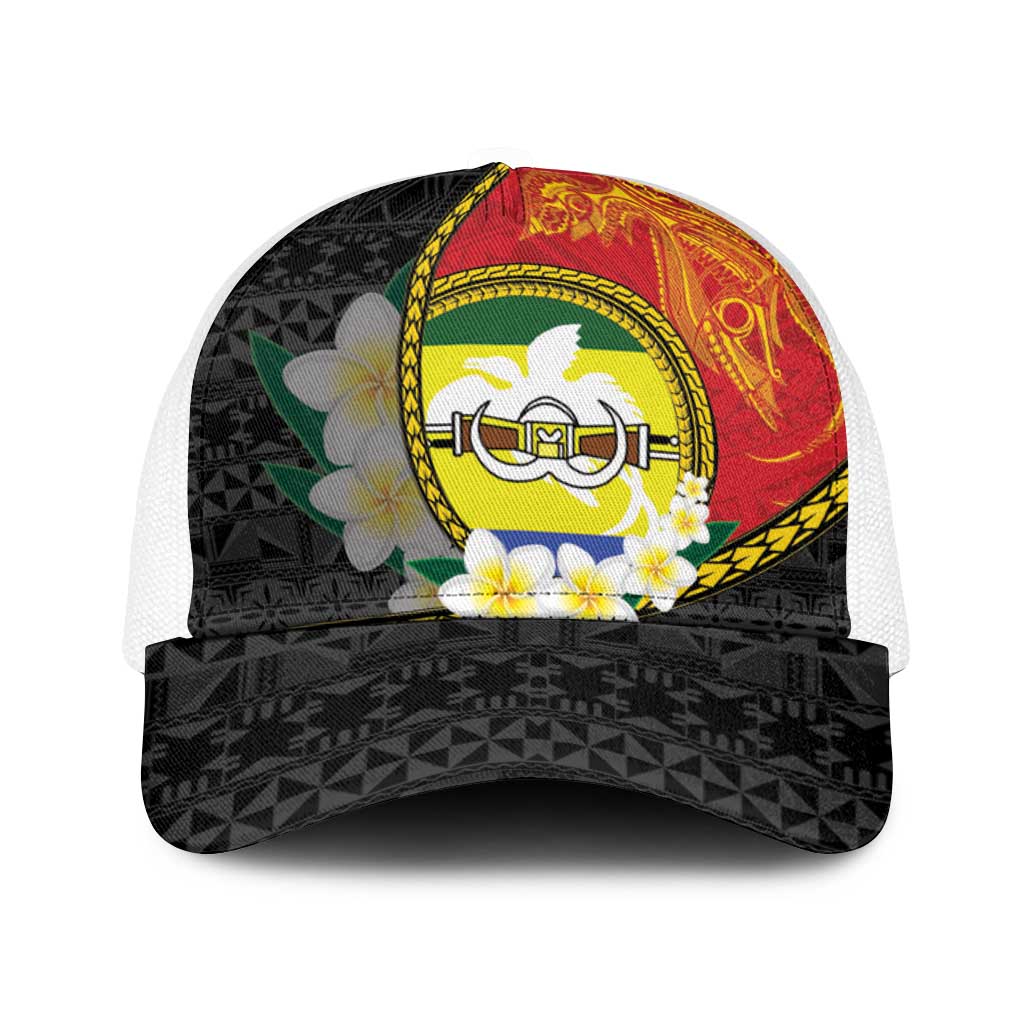 PNG Morobe Provins Baseball Net Cap Papua New Guinea Plumeria Melanesian Pattern - Polynesian Pride