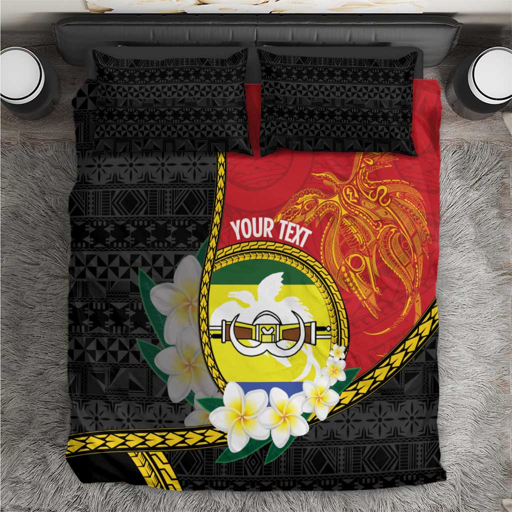 Personalised PNG Morobe Provins Bedding Set Papua New Guinea Plumeria Melanesian Pattern - Polynesian Pride