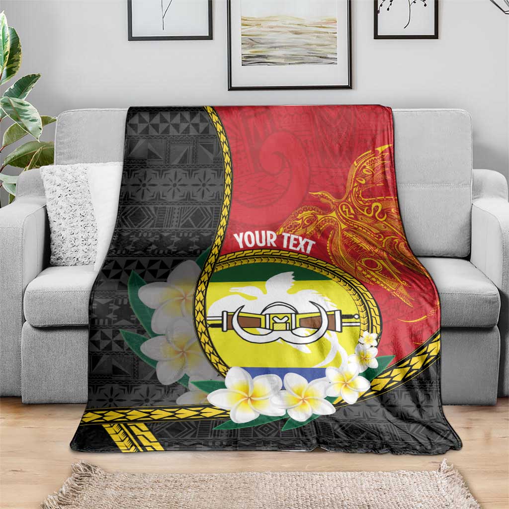 Personalised PNG Morobe Provins Blanket Papua New Guinea Plumeria Melanesian Pattern - Polynesian Pride