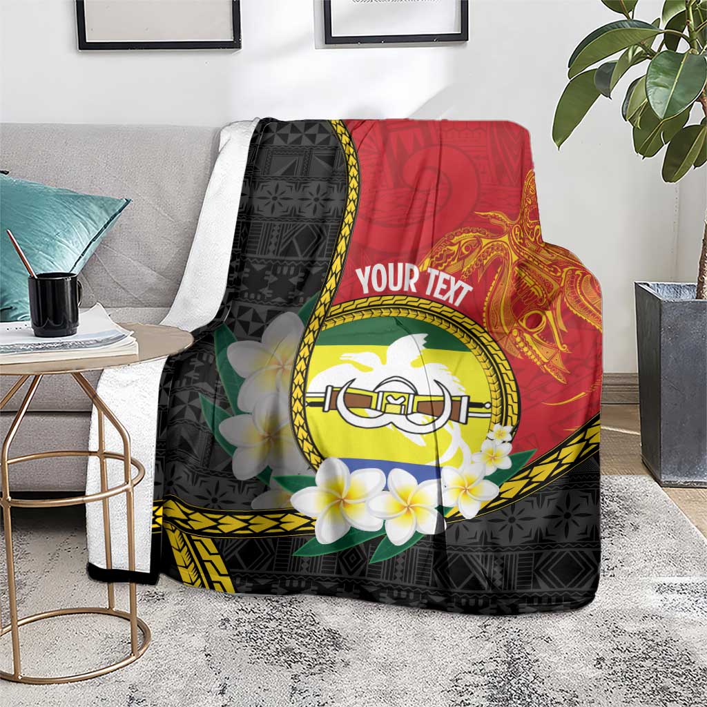 Personalised PNG Morobe Provins Blanket Papua New Guinea Plumeria Melanesian Pattern - Polynesian Pride
