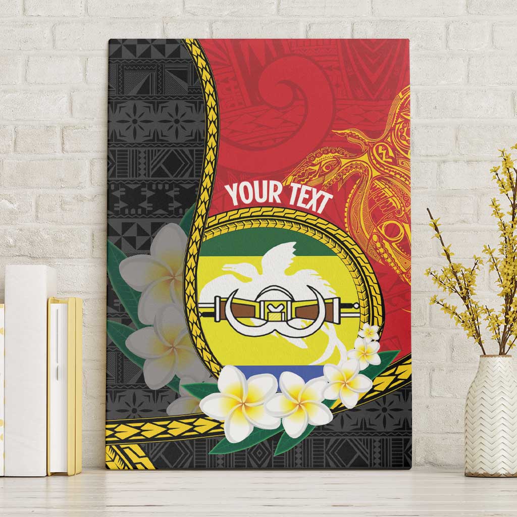 Personalised PNG Morobe Provins Canvas Wall Art Papua New Guinea Plumeria Melanesian Pattern - Polynesian Pride