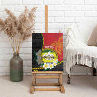 Personalised PNG Morobe Provins Canvas Wall Art Papua New Guinea Plumeria Melanesian Pattern - Polynesian Pride