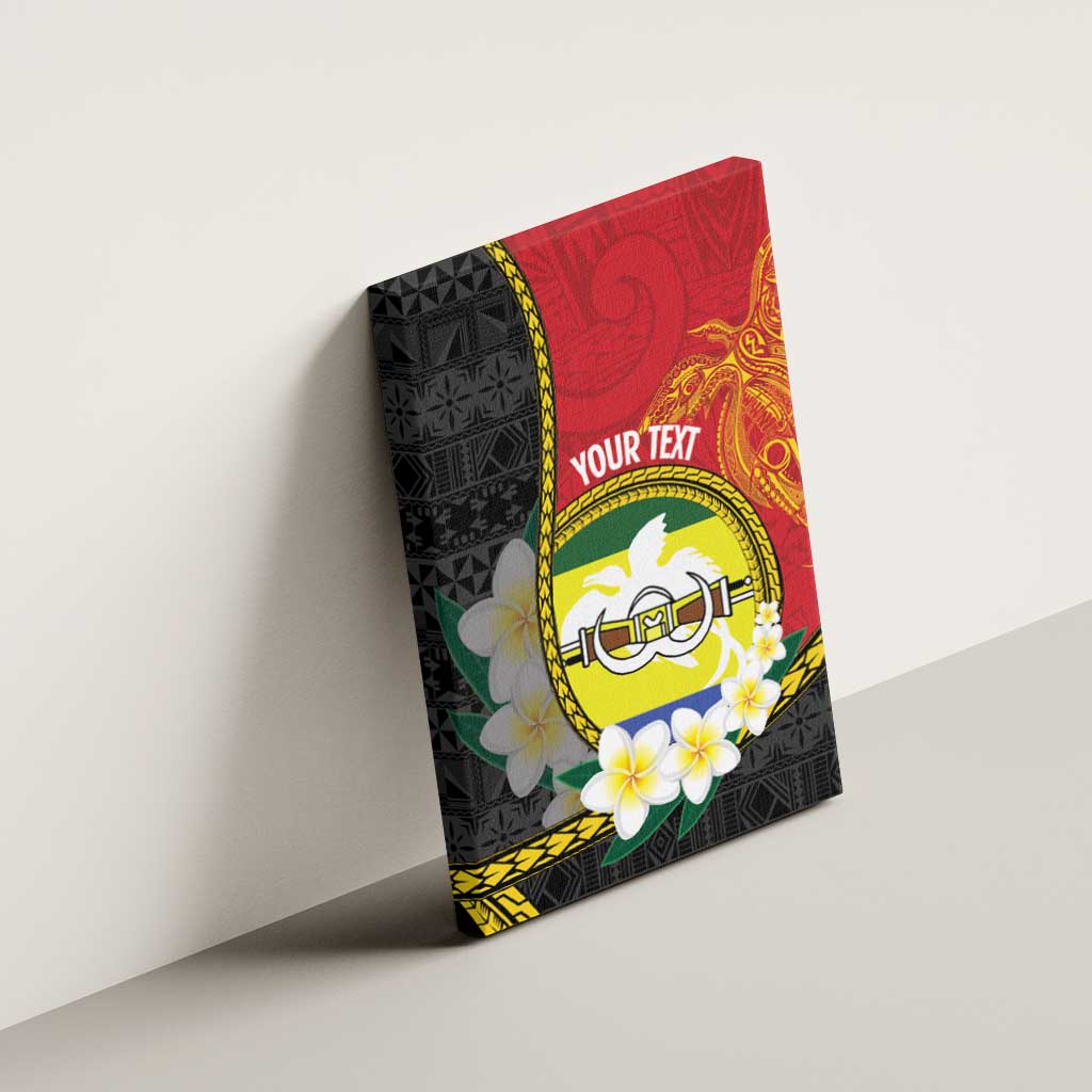 Personalised PNG Morobe Provins Canvas Wall Art Papua New Guinea Plumeria Melanesian Pattern - Polynesian Pride