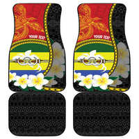 Personalised PNG Morobe Provins Car Mats Papua New Guinea Plumeria Melanesian Pattern - Polynesian Pride