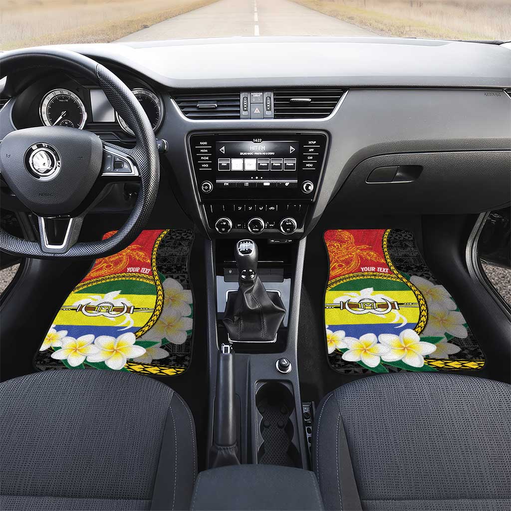 Personalised PNG Morobe Provins Car Mats Papua New Guinea Plumeria Melanesian Pattern - Polynesian Pride