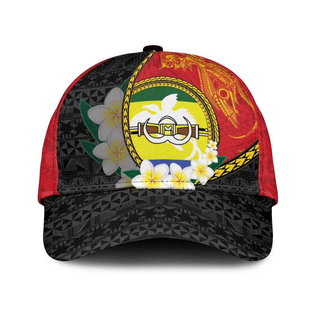 PNG Morobe Provins Classic Cap Papua New Guinea Plumeria Melanesian Pattern - Polynesian Pride