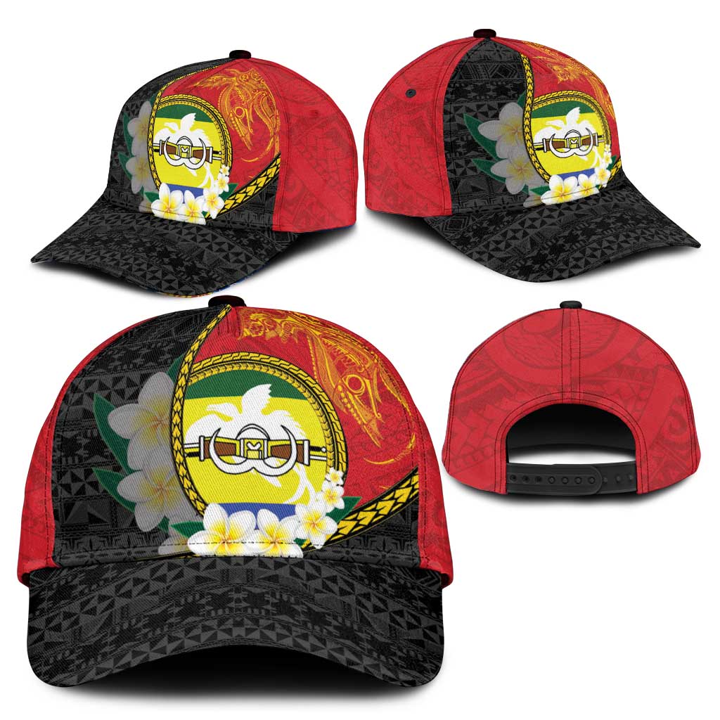 PNG Morobe Provins Classic Cap Papua New Guinea Plumeria Melanesian Pattern - Polynesian Pride