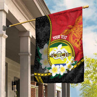 Personalised PNG Morobe Provins Garden Flag Papua New Guinea Plumeria Melanesian Pattern - Polynesian Pride