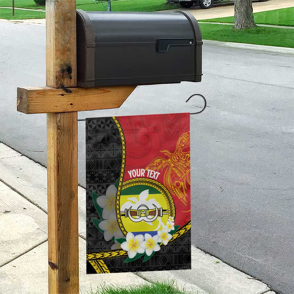 Personalised PNG Morobe Provins Garden Flag Papua New Guinea Plumeria Melanesian Pattern - Polynesian Pride