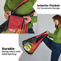 Personalised PNG Morobe Provins Grocery Bag Papua New Guinea Plumeria Melanesian Pattern - Polynesian Pride