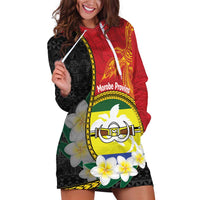Personalised PNG Morobe Provins Hoodie Dress Papua New Guinea Plumeria Melanesian Pattern - Polynesian Pride