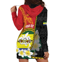 Personalised PNG Morobe Provins Hoodie Dress Papua New Guinea Plumeria Melanesian Pattern - Polynesian Pride