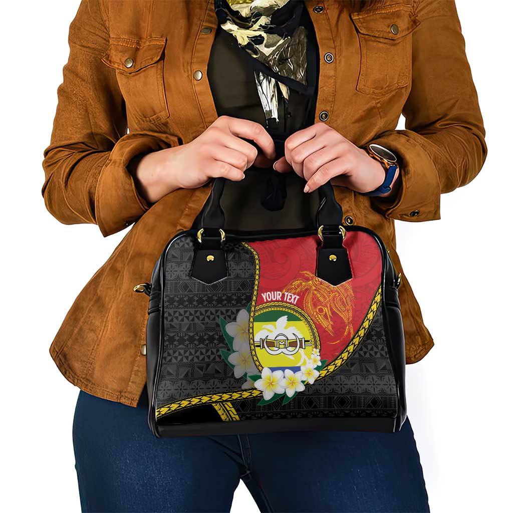 Personalised PNG Morobe Provins Shoulder Handbag Papua New Guinea Plumeria Melanesian Pattern - Polynesian Pride