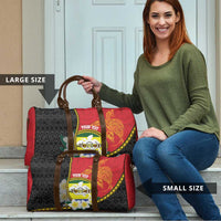 Personalised PNG Morobe Provins Travel Bag Papua New Guinea Plumeria Melanesian Pattern - Polynesian Pride