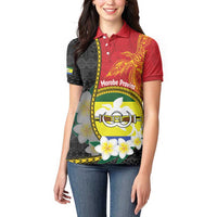 Personalised PNG Morobe Provins Women Polo Shirt Papua New Guinea Plumeria Melanesian Pattern - Polynesian Pride