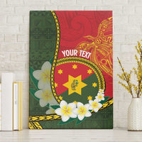 Personalised PNG Isten Hailans Provins Canvas Wall Art Papua New Guinea Plumeria Melanesian Pattern - Polynesian Pride