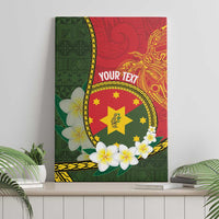 Personalised PNG Isten Hailans Provins Canvas Wall Art Papua New Guinea Plumeria Melanesian Pattern - Polynesian Pride
