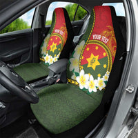 Personalised PNG Isten Hailans Provins Car Seat Cover Papua New Guinea Plumeria Melanesian Pattern - Polynesian Pride