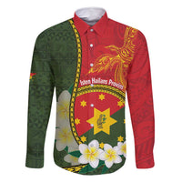 Personalised PNG Isten Hailans Provins Family Matching Mermaid Dress and Hawaiian Shirt Papua New Guinea Plumeria Melanesian Pattern - Polynesian Pride