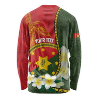 Personalised PNG Isten Hailans Provins Long Sleeve Shirt Papua New Guinea Plumeria Melanesian Pattern - Polynesian Pride