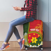 Personalised PNG Isten Hailans Provins Luggage Cover Papua New Guinea Plumeria Melanesian Pattern - Polynesian Pride