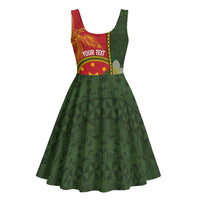Personalised PNG Isten Hailans Provins Midi Dress Papua New Guinea Plumeria Melanesian Pattern - Polynesian Pride