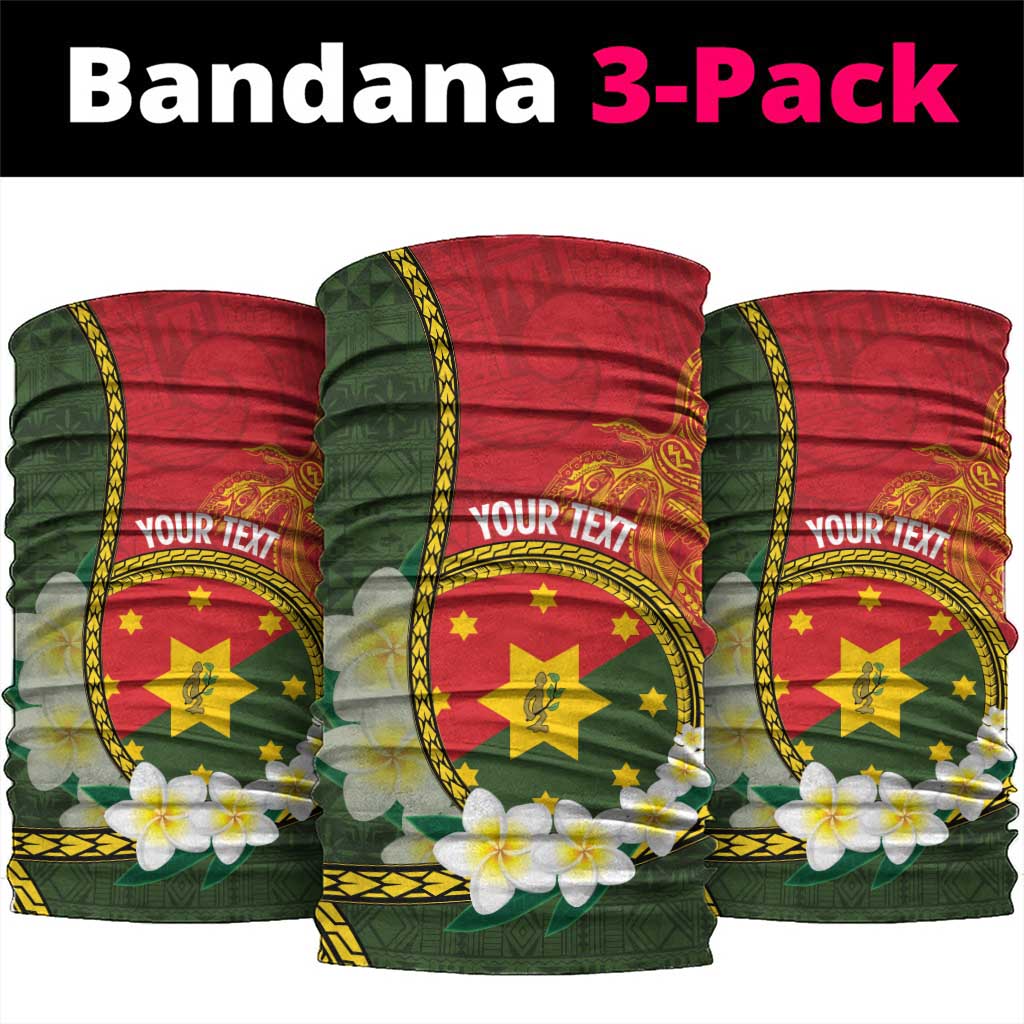 PNG Isten Hailans Provins Neck Gaiter Papua New Guinea Plumeria Melanesian Pattern LT14