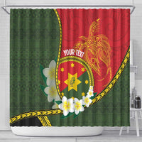 Personalised PNG Isten Hailans Provins Shower Curtain Papua New Guinea Plumeria Melanesian Pattern LT14 - Polynesian Pride