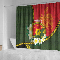 Personalised PNG Isten Hailans Provins Shower Curtain Papua New Guinea Plumeria Melanesian Pattern LT14 - Polynesian Pride