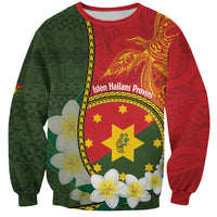Personalised PNG Isten Hailans Provins Sweatshirt Papua New Guinea Plumeria Melanesian Pattern - Polynesian Pride