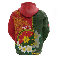 Personalised PNG Isten Hailans Provins Zip Hoodie Papua New Guinea Plumeria Melanesian Pattern - Polynesian Pride