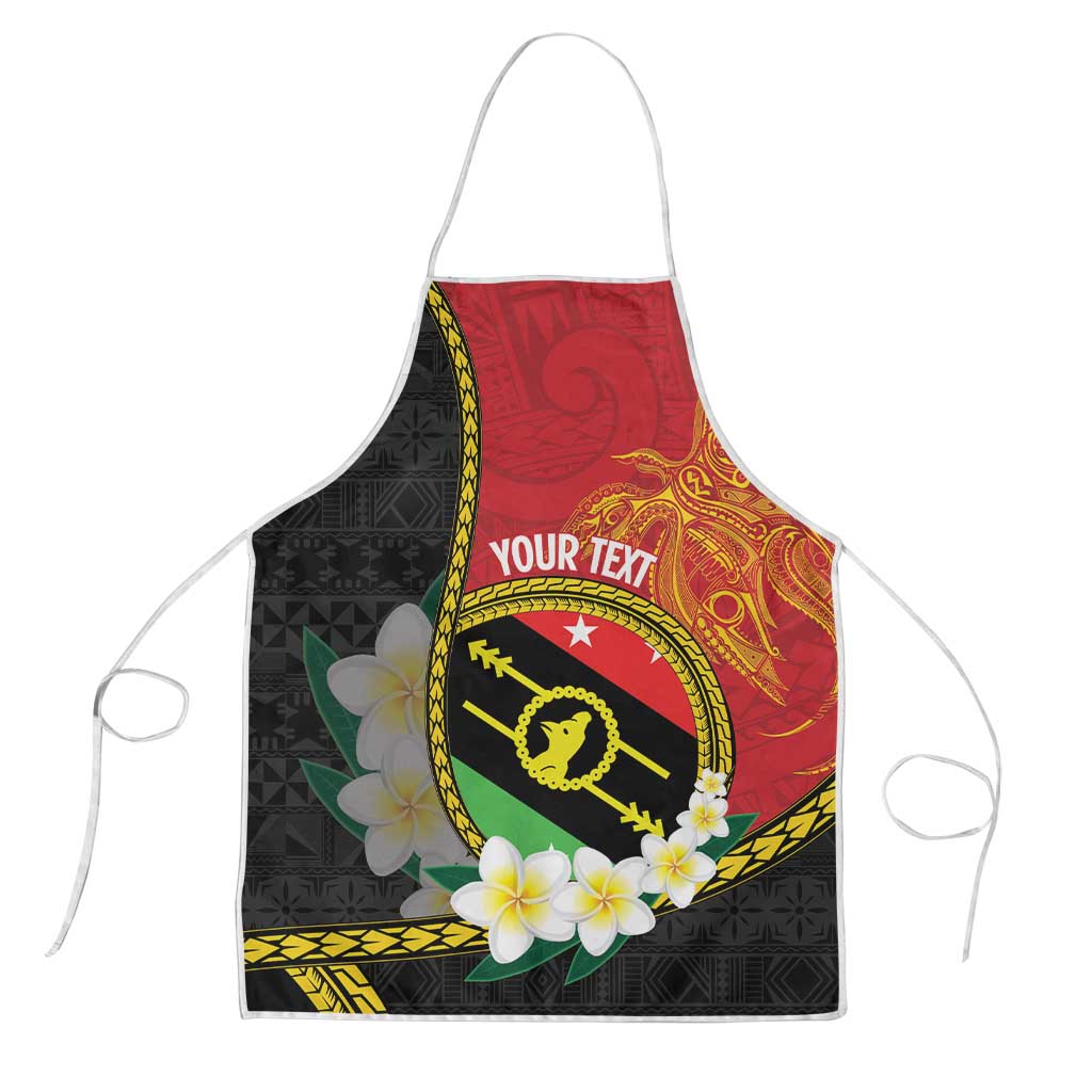 Personalised PNG Sauten Hailans Apron Papua New Guinea Plumeria Melanesian Pattern - Polynesian Pride