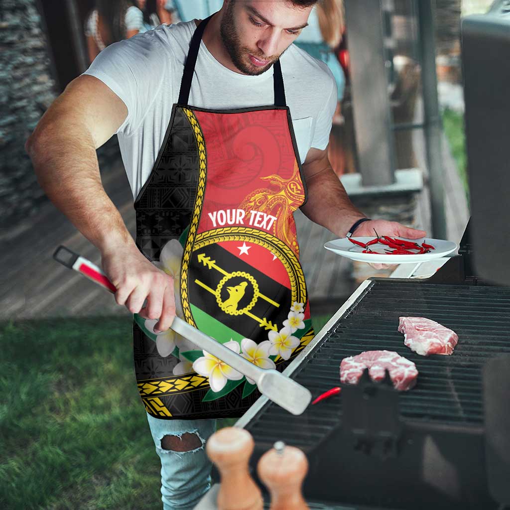 Personalised PNG Sauten Hailans Apron Papua New Guinea Plumeria Melanesian Pattern - Polynesian Pride