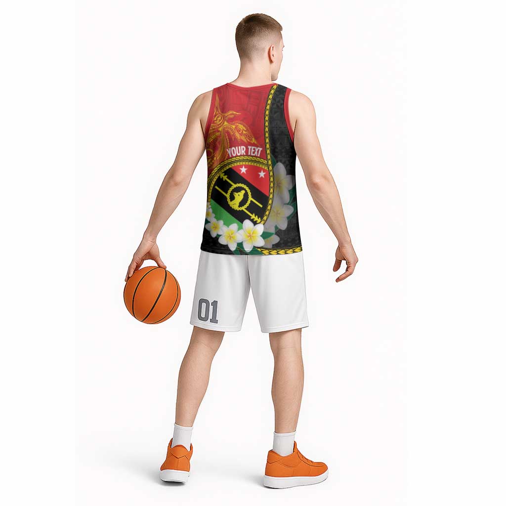 Personalised PNG Sauten Hailans Basketball Jersey Papua New Guinea Plumeria Melanesian Pattern LT14 - Polynesian Pride
