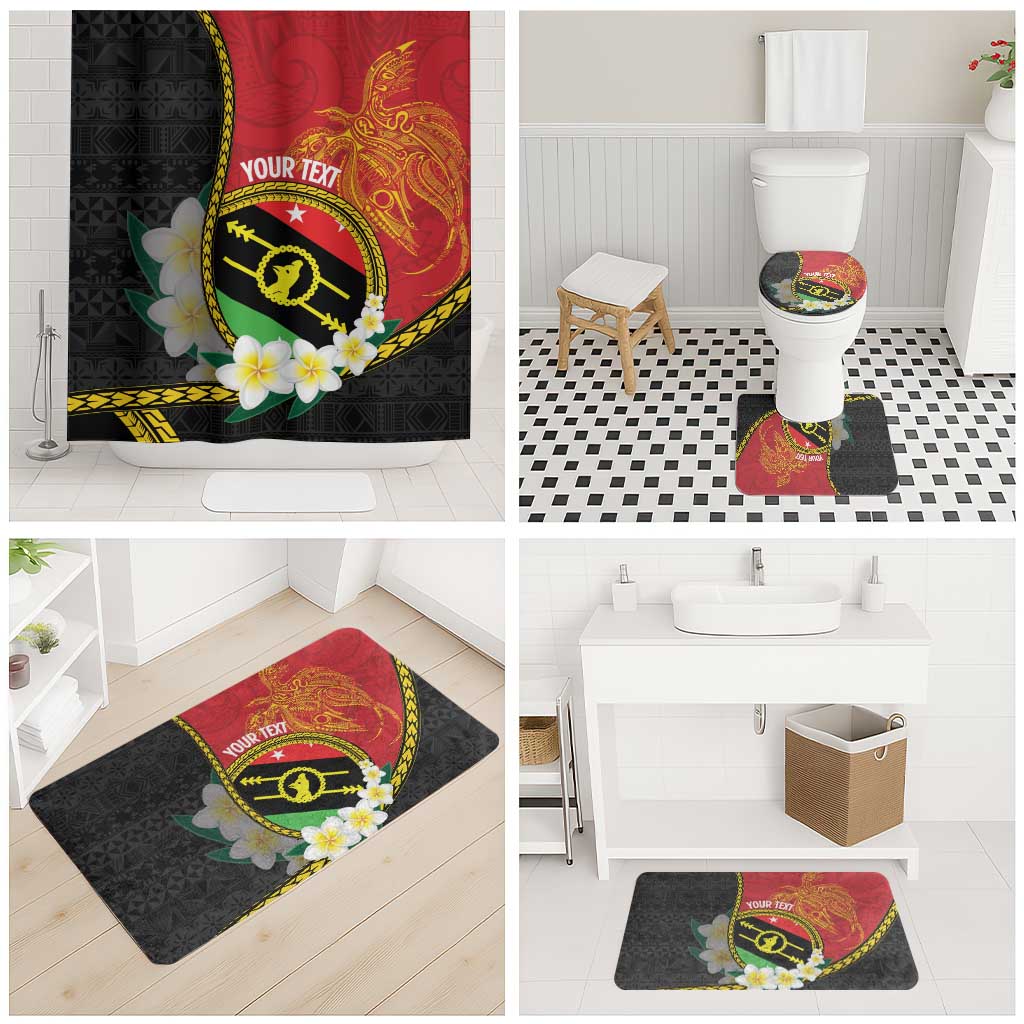 Personalised PNG Sauten Hailans Bathroom Set Papua New Guinea Plumeria Melanesian Pattern - Polynesian Pride