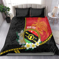 Personalised PNG Sauten Hailans Bedding Set Papua New Guinea Plumeria Melanesian Pattern - Polynesian Pride