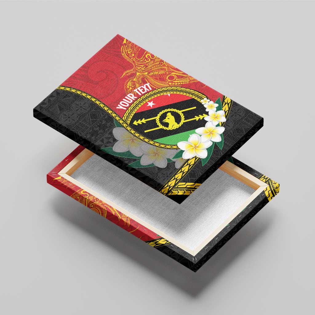 Personalised PNG Sauten Hailans Canvas Wall Art Papua New Guinea Plumeria Melanesian Pattern - Polynesian Pride