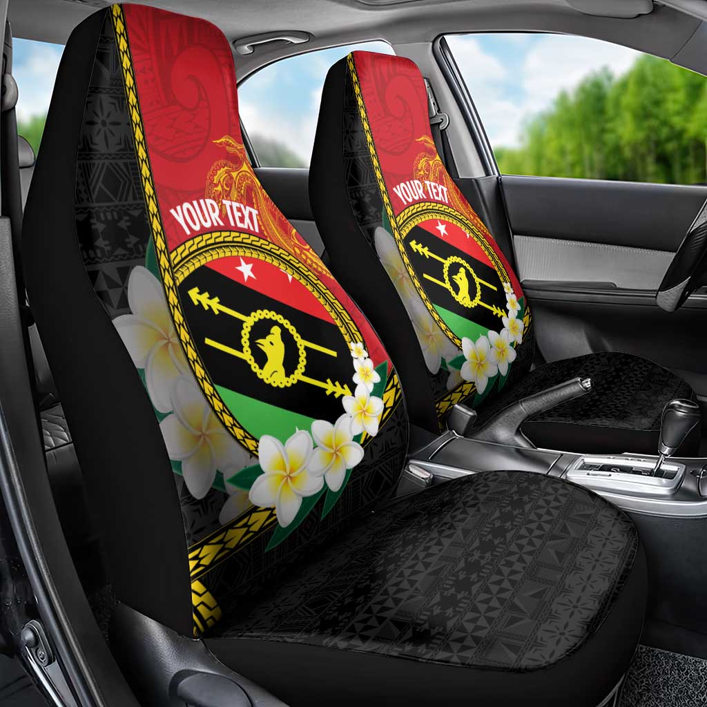 Personalised PNG Sauten Hailans Car Seat Cover Papua New Guinea Plumeria Melanesian Pattern - Polynesian Pride